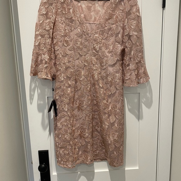 Adrianna Papell formal midi dress, Size 12, Dusty Rose - Picture 4 of 5